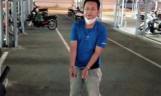Đối tượng trộm cắp tài sản tại hiện trường bãi giữ xe bệnh viện Vũng Tàu. Ảnh: Công an