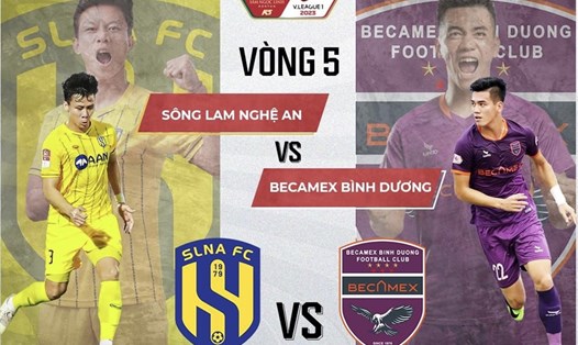 Sông Lam Nghệ An tiếp đón Bình Dương tại vòng 5 V.League 2023. Ảnh: FPT Play