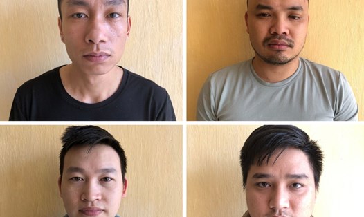4 đối tượng Bảo, Phong, Quỳnh, Phương trong đường dây giả danh nhân viên ngân hàng VP Bank lừa đảo bị khởi tố. Ảnh Công an cung cấp.