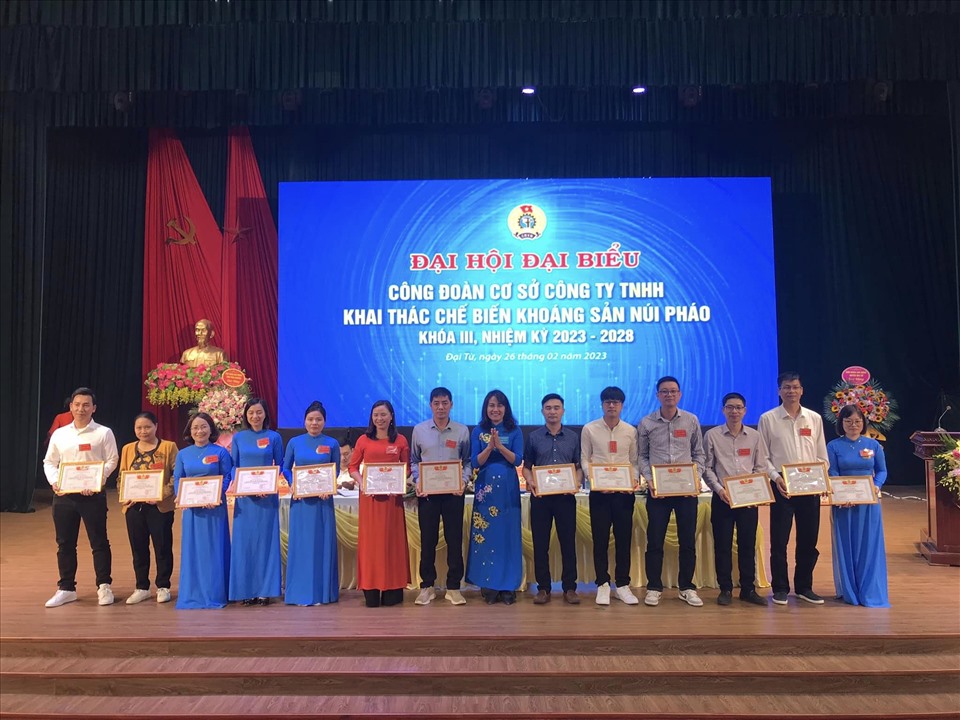 Các đại biểu dự Đại hội công đoàn cơ sở trên địa bàn huyện Đại Từ, Thái Nguyên. Ảnh: Công đoàn Đại Từ