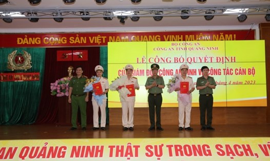 Buổi lễ công bố trao quyết định bổ nhiệm với 3 Trưởng phòng của Công an tỉnh Quảng Ninh. Ảnh: Công an tỉnh Quảng Ninh