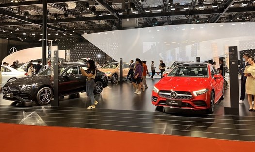 Gian hàng của Mercedes-Benz trong Triển lãm Công nghiệp Ôtô Quốc tế Thượng Hải lần thứ 20, ngày 19.4.2023 tại Thượng Hải, Trung Quốc. Ảnh: VCG