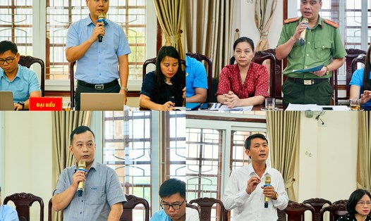 Đại biểu đóng góp ý kiến cho Dự thảo Báo cáo chính trị Đại hội Công đoàn Nghệ An nhiệm kỳ 2023 - 2028. Ảnh: Quỳnh Trang