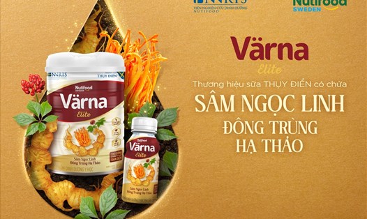 Värna - Nutifood Thụy Điển ra mắt sản phẩm sữa cao cấp Värna Elite sở hữu thành phần từ sâm Ngọc Linh kết hợp cùng Đông trùng hạ thảo. Ảnh: Doanh nghiệp cung cấp