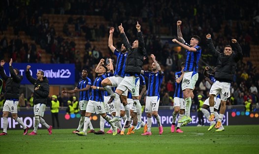 Các cầu thủ Inter Milan ăn mừng sau trận đấu.  Ảnh: CLB Inter Milan