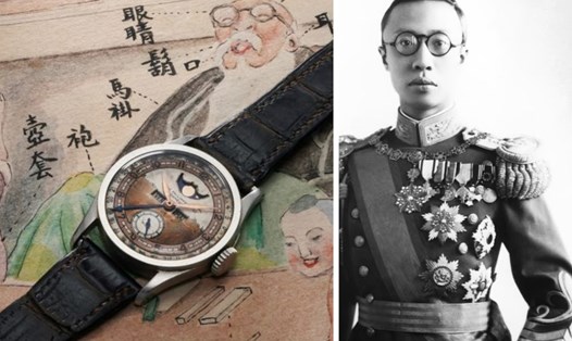 Chiếc đồng hồ Patek Philippe Reference 96 Quantieme Lune của vua Phổ Nghi. Ảnh chụp màn hình