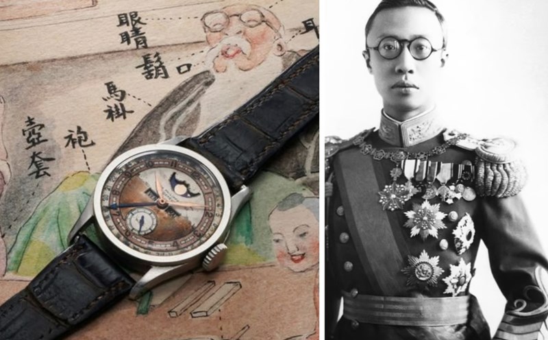 Chiếc đồng hồ Patek Philippe Reference 96 Quantieme Lune của vua Phổ Nghi. Ảnh chụp màn hình