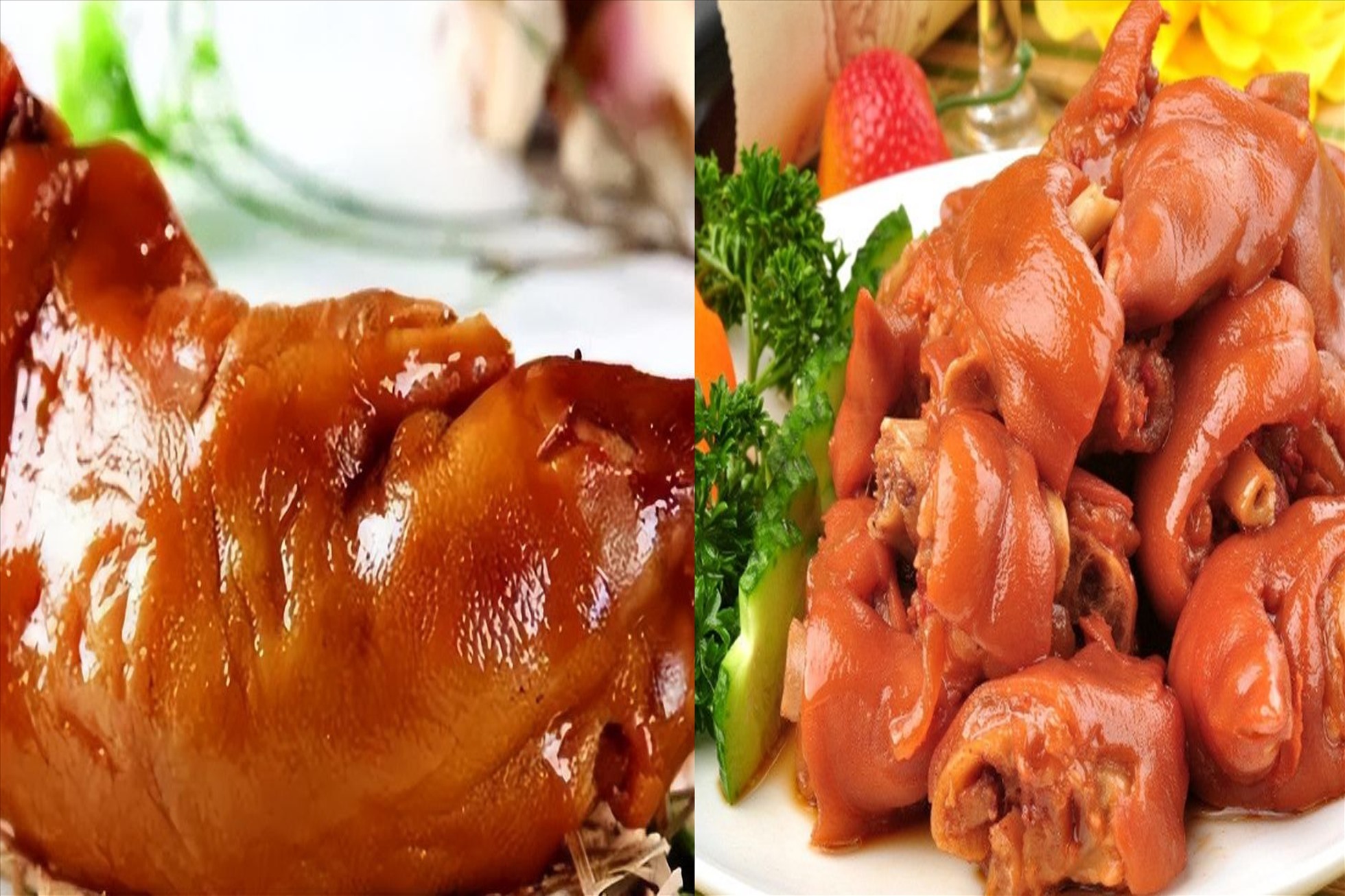 Người có huyết áp cao nên chú ý khi ăn chân giò. Đồ hoạ: Hạ Mây