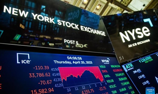 Thị trường chứng khoán New York ngày 20.4.2023. Ảnh: Xinhua