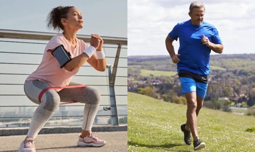 Tập thể dục, bổ sung dinh dưỡng sẽ giúp ngăn chặn tình trạng thiểu cơ ở người sau 60 tuổi. Đồ hoạ: Thanh Thanh