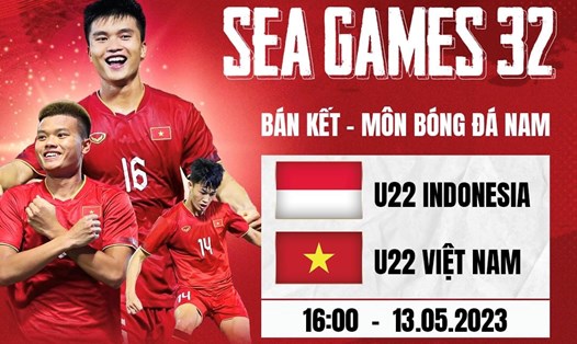 U22 Việt Nam chạm trán U22 Indonesia tại bán kết SEA Games 32. Ảnh: FPT Play
