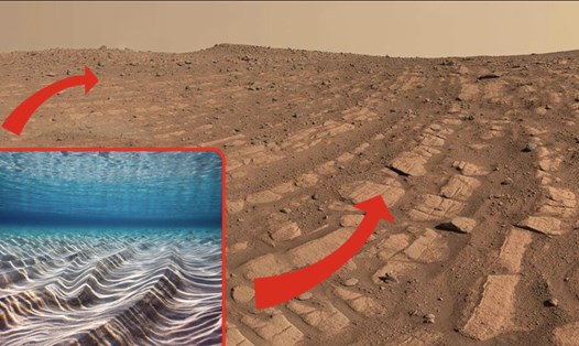 Tàu thám hiểm của NASA đã phát hiện một khu vực được cho là lòng sông trên sao Hoả. Ảnh: Space Explored