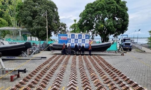 Ba tấn ma túy bị hải quân Colombia tịch thu ngày 12.5.2023. Ảnh: Hải quân Colombia