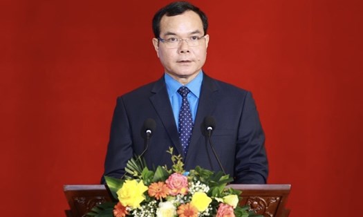 Chủ tịch Tổng Liên đoàn Lao động Việt Nam Nguyễn Đình Khang phát biểu khai mạc hội nghị. Ảnh: Hải Nguyễn