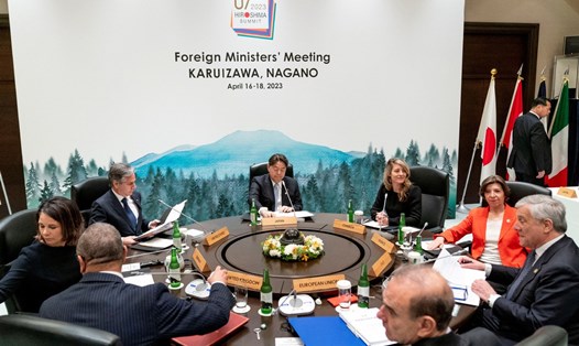 Hội nghị Ngoại trưởng G7 tại Karuizawa, Nagano, Nhật Bản, ngày 16-18.4.2023. Ảnh: Xinhua
