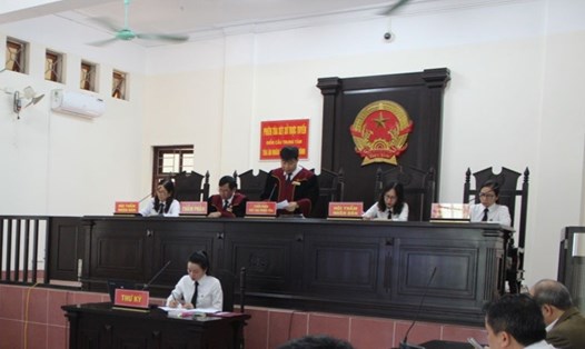 Phiên tòa xét xử trực tuyến vụ đối tượng Triệu Văn Hùng. Ảnh: CTV.