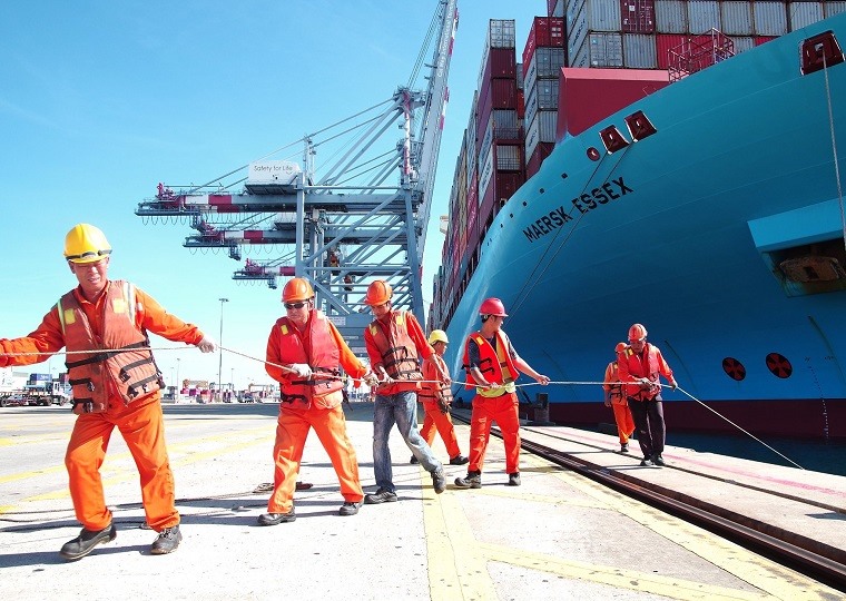 Người lao động ngành Hàng hải. Ảnh: Công đoàn Hàng hải Việt Nam