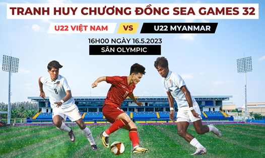 U22 Việt Nam tranh huy chương đồng bóng đá nam SEA Games 32 với U22 Myanmar. Đồ họa: Lê Vinh