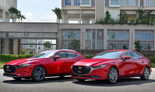 Mazda 3 tiếp tục giữ ngôi vương nhóm sedan cỡ C trong tháng 4. Ảnh: Thaco.