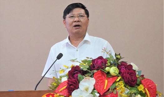 Phó Chủ tịch Tổng LĐLĐ Việt Nam Phan Văn Anh phát biểu khai mạc hội nghị. Ảnh: Phương Ngân