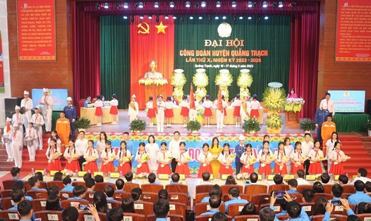 Đại hội Công đoàn huyện Quảng Trạch lần thứ X, nhiệm kỳ 2023-2028. Ảnh: Hồng Thiệu