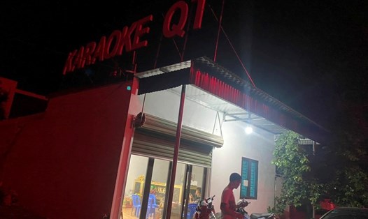Cơ sở karaoke Quỳnh Trang, tại thôn 3, xã Quảng Thanh, huyện Thuỷ Nguyên, Hải Phòng hoạt động trái phép. Ảnh: Công an TP.Hải Phòng