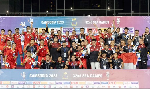 Lẽ ra U22 Indonesia đã khép lại trận chung kết SEA Games 32 với một cái kết hoàn hảo bằng tấm huy chương vàng sau 32 năm chờ đợi. Ảnh:  Seagames32
