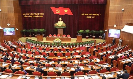 Hội nghị Trung ương giữa nhiệm kỳ khoá XIII diễn ra từ ngày 15-17.5 tại Hà Nội. Ảnh: TTXVN