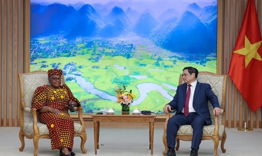 Thủ tướng Phạm Minh Chính mong bà Tổng Giám đốc và WTO tiếp tục ủng hộ thúc đẩy các chương trình hợp tác, hỗ trợ tài chính, kỹ thuật của WTO nhằm giúp Việt Nam nâng cao hiệu quả hội nhập kinh tế quốc tế. Ảnh: VGP