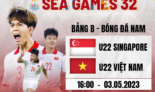 U22 Việt Nam đối đầu với U22 Singapore ở lượt trận thứ 2 bảng B. Ảnh: FPT Play