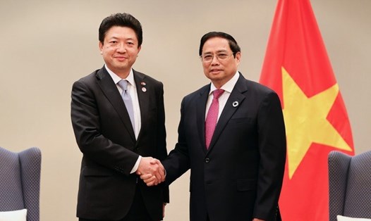 Thủ tướng Phạm Minh Chính tiếp ông Akio Yoshida, Chủ tịch điều hành tập đoàn AEON. Ảnh: VGP