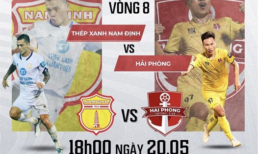 Câu lạc bộ Nam Định chạm trán Hải Phòng tại vòng 8 V.League. Ảnh: FPT Play