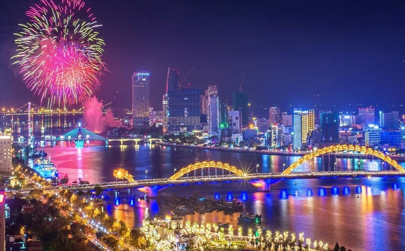 Cầu Rồng dừng phun lửa vào Lễ hội pháo hoa quốc tế Đà Nẵng (DIFF) 2023. Ảnh: Ban tổ chức