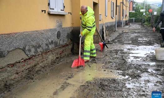Đường sá ở Bologna, Emilia-Romagna, Italy sau lũ lụt tháng 5.2023. Ảnh: Xinhua