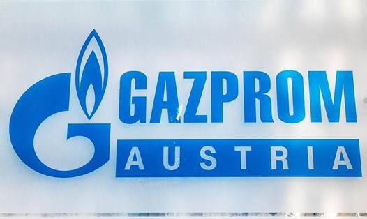 Logo công ty Gazprom ở Áo. Ảnh: wien.orf.at