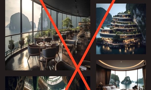 Những hình ảnh về khách sạn giả giữa vịnh Hạ Long đăng trên mạng xã hội
