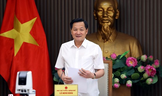 Phó Thủ tướng Lê Minh Khái phát biểu ý kiến. Ảnh: VGP