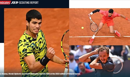 Carlos Alcaraz, Novak Djokovic và Daniil Medvedev đều có cơ hội ghi dấu ấn tại Roland Garros năm nay. Ảnh: ATP Tour