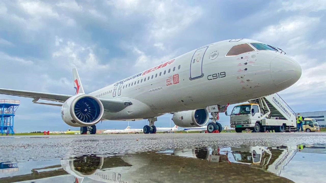 Máy bay C919 của Trung Quốc. Ảnh: CGTN