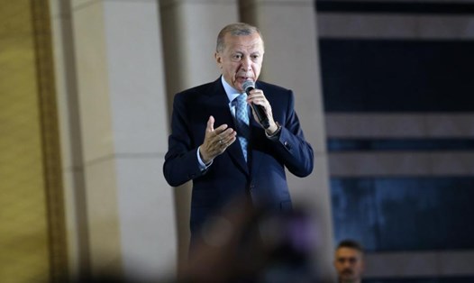 Tổng thống Thổ Nhĩ Kỳ Recep Tayyip Erdogan phát biểu tại Ankara, Thổ Nhĩ Kỳ, ngày 29.5.2023. Ảnh: Xinhua