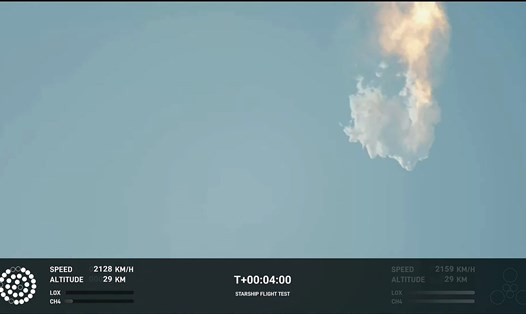 Tên lửa của SpaceX mất tới 40 giây để nổ sau khi lệnh tự huỷ được kích hoạt. Ảnh: AFP
