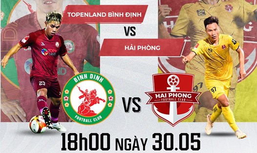 Câu lạc bộ Bình Định gặp Hải Phòng tại vòng 10 V.League 2023. Ảnh: FPT Play
