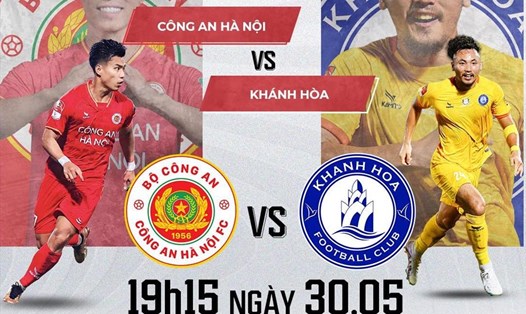 Câu lạc bộ Công an Hà Nội chạm trán Khánh Hoà tại vòng 10 V.League 2023. Ảnh: FPT Play