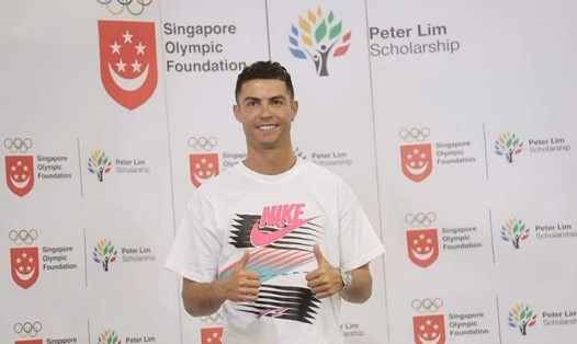 Ronaldo đã có vài lần sang Singapore, tham dự những sự kiện do đối tác và người bạn Peter Lim tổ chức. Ảnh: Straits Times
