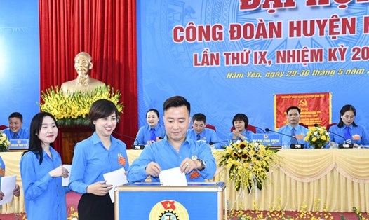 Đại hội điểm công đoàn cấp trên cơ sở tại tỉnh Tuyên Quang thành công tốt đẹp. Ảnh: Minh Thuỷ.