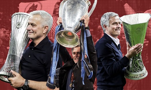 Jose Mourinho đã thắng cả 5 trận chung kết châu Âu trong sự nghiệp cầm quân. Đồ họa: Chi Trần.