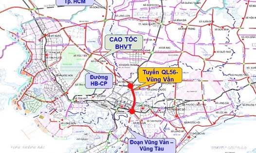 Đoạn QL56 - Vũng Vằn kết nối với cao tốc Biên Hòa - Vũng Tàu được phê duyệt chủ trương đầu tư hơn 6.700 tỉ đồng. Ảnh: Sở GTVT