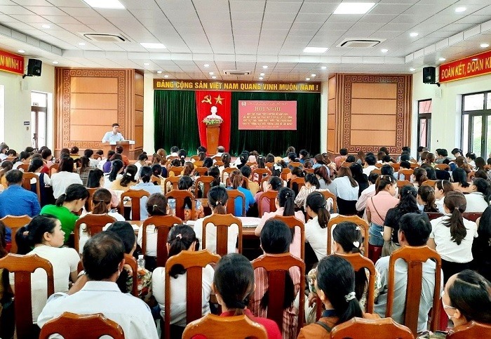 LĐLĐ thành phố Tam Kỳ tổ chức học tập, quán triệt chuyên đề học tập và làm theo tư tưởng, đạo đức, phong cách Hồ Chí Minh năm 2023. Ảnh: Lan Duyên