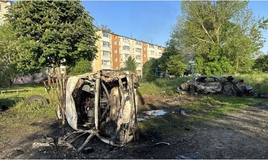Hình ảnh do thống đốc Belgorod của Nga công bố cho thấy hậu quả của các cuộc pháo kích trong khu vực. Ảnh: Thống đốc Belgorod