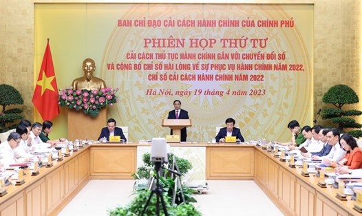 Thủ tướng Phạm Minh Chính, Trưởng Ban Chỉ đạo cải cách hành chính của Chính phủ, chủ trì phiên họp thứ 4 của Ban Chỉ đạo. Ảnh: VGP